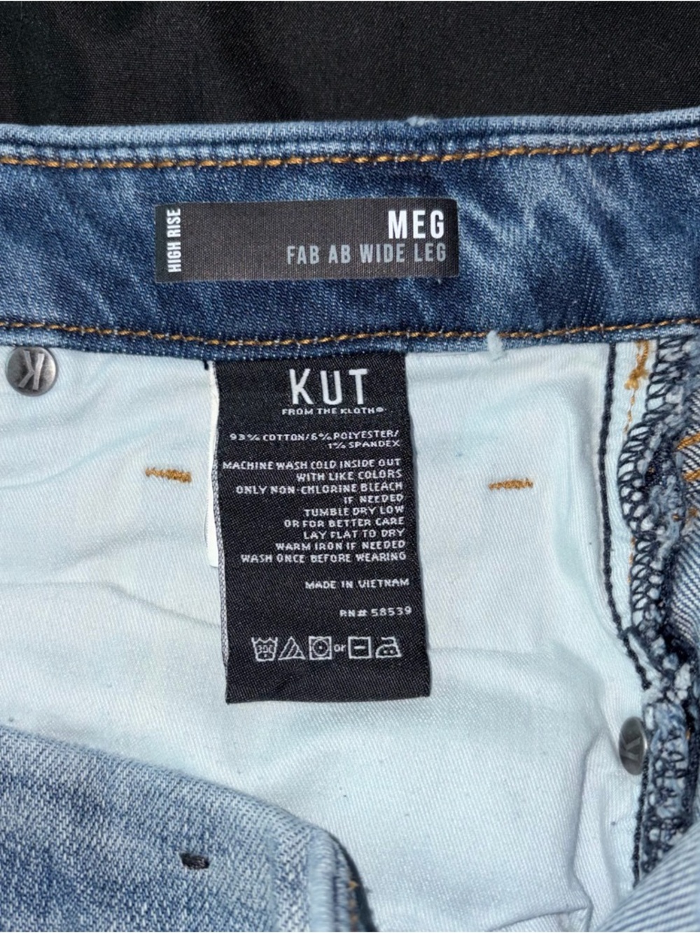 Kut from the Kloth Meg Fab Ab Wide-Leg High Rise - Medium Blue Wash - Picture 3 of 6